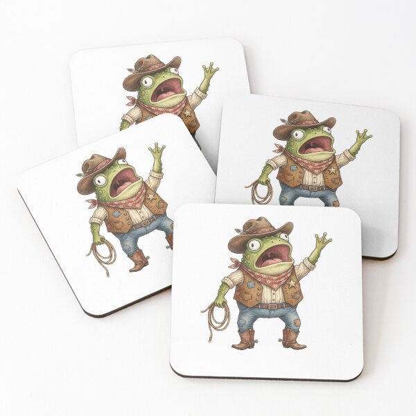 Item preview, Funny Cowboy Frog Yelling  – Cute Wild West Frog designed and sold by SOUFIANE1991.