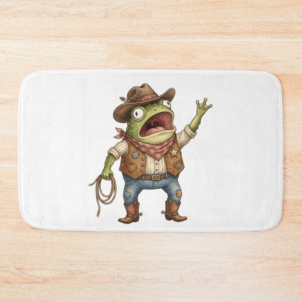 Item preview, Funny Cowboy Frog Yelling  – Cute Wild West Frog designed and sold by SOUFIANE1991.