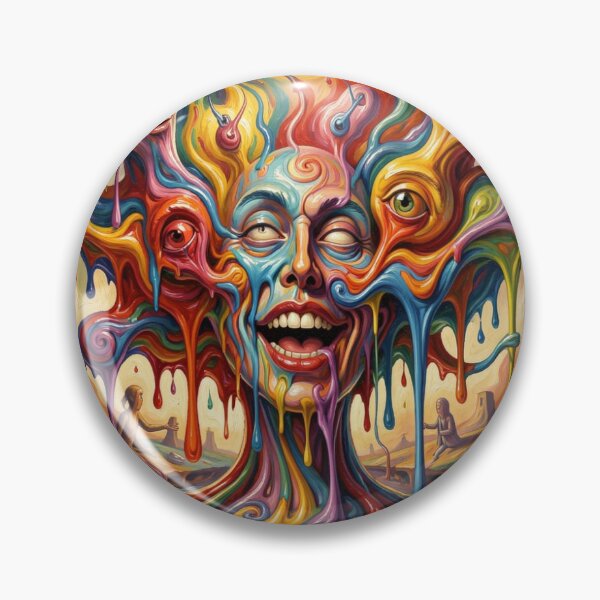 Item preview, Psychedelic Surreal Mindscape with Melting Faces and Vibrant Colors designed and sold by FotoworldEdel.