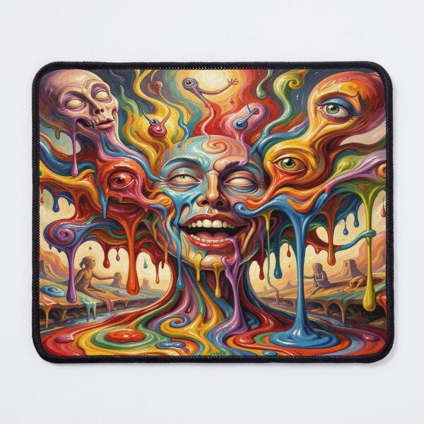 Item preview, Psychedelic Surreal Mindscape with Melting Faces and Vibrant Colors designed and sold by FotoworldEdel.
