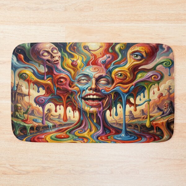 Item preview, Psychedelic Surreal Mindscape with Melting Faces and Vibrant Colors designed and sold by FotoworldEdel.