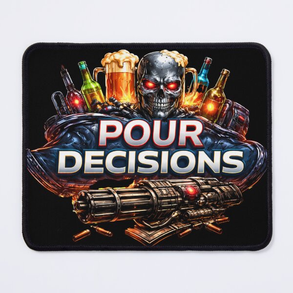 Item preview, Pour Decisions Terminator Logo — Dark Sci-Fi Bar Art designed and sold by A Sinister Sly.