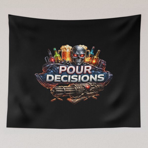 Item preview, Pour Decisions Terminator Logo — Dark Sci-Fi Bar Art designed and sold by A Sinister Sly.