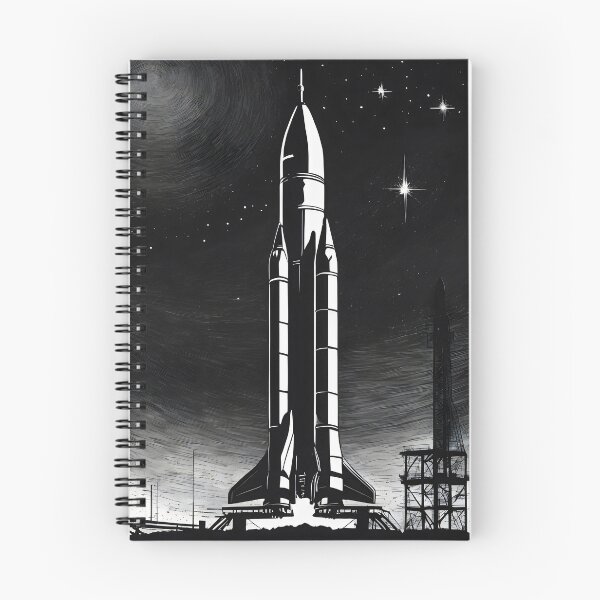 Item preview, Vintage Space Rocket at Dramatic Night Launch Site. designed and sold by MissYouONLY.