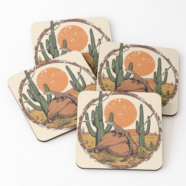 Item preview, Red Eyed Skink Desert Sunset Vintage Nature Illustration designed and sold by Willow & Ink.