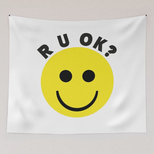 Item preview, Classic Yellow Smiley Face - R U OK? Mental Health Awareness designed and sold by Vision Crafted.