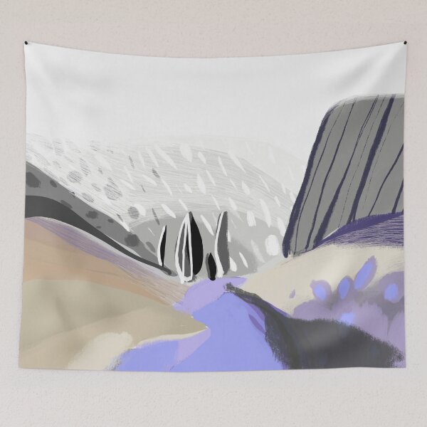 Item preview, Abstract Landscape Painting, Modern Minimalist Art, Neutral Scandinavian Wall Decor, Contemporary Nature Art designed and sold by Brumart.