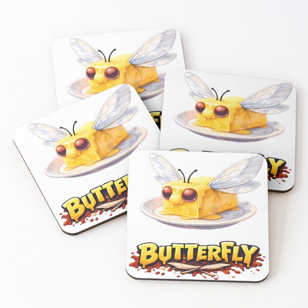 Item preview, Butterfly Food Pun Illustration designed and sold by AuraloomAtelier.