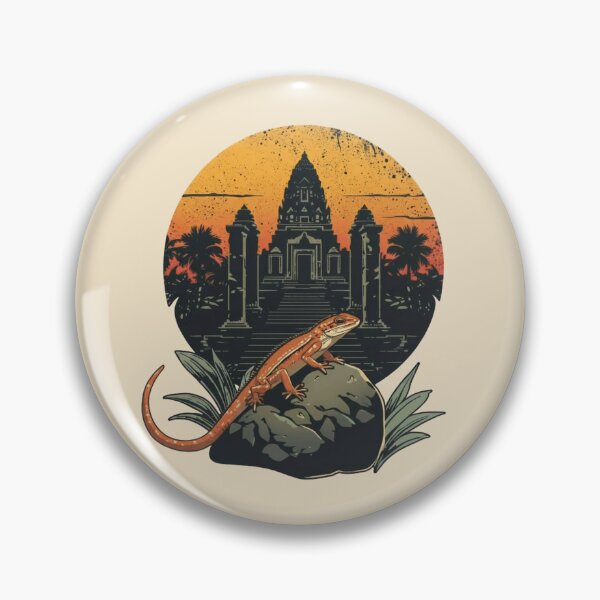 Item preview, Red Eyed Skink Ancient Temple Jungle Vintage Nature Art designed and sold by Willow & Ink.
