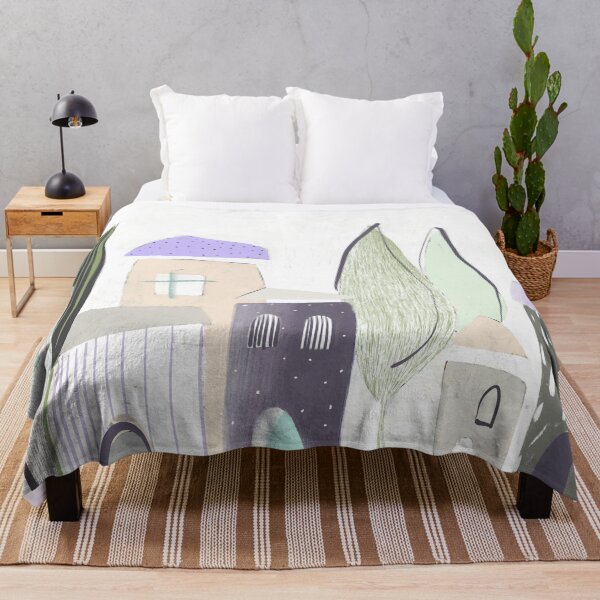 Item preview, Modern Abstract Houses Illustration, Minimalist Cityscape Art, Neutral Scandinavian Wall Decor designed and sold by Brumart.