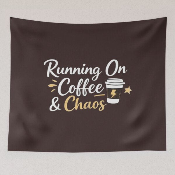 Item preview, Running On Coffee And Chaos Funny Busy Mom Life Shirt designed and sold by ShoopingAn.