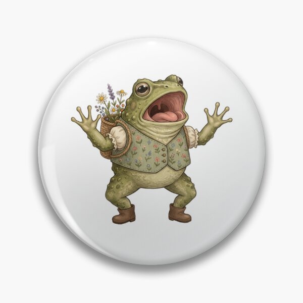 Item preview,  Whimsical Singing Frog with Floral - Screaming froggy  designed and sold by SOUFIANE1991.