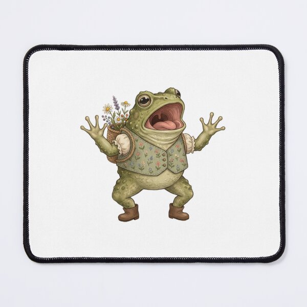Item preview,  Whimsical Singing Frog with Floral - Screaming froggy  designed and sold by SOUFIANE1991.