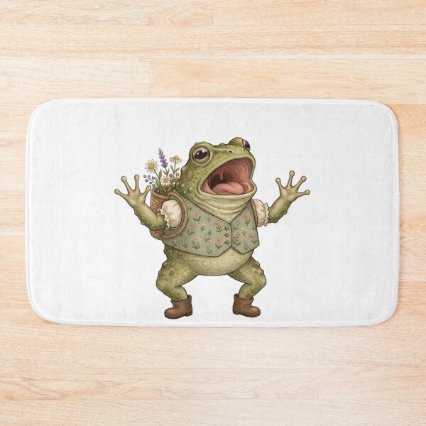 Item preview,  Whimsical Singing Frog with Floral - Screaming froggy  designed and sold by SOUFIANE1991.