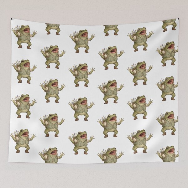 Item preview,  Whimsical Singing Frog with Floral - Screaming froggy  designed and sold by SOUFIANE1991.
