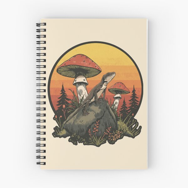 Item preview, Red Eyed Skink Mushroom Forest Vintage Nature Illustration designed and sold by Willow & Ink.