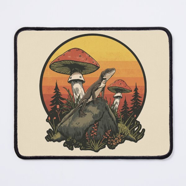 Item preview, Red Eyed Skink Mushroom Forest Vintage Nature Illustration designed and sold by Willow & Ink.