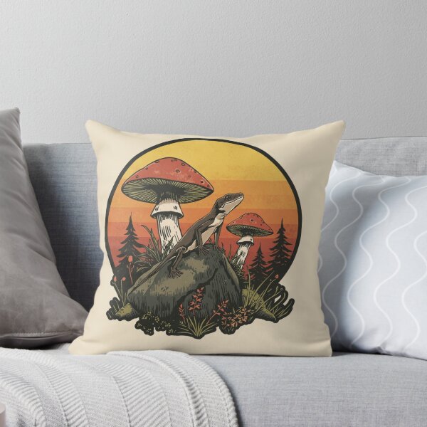 Item preview, Red Eyed Skink Mushroom Forest Vintage Nature Illustration designed and sold by Willow & Ink.
