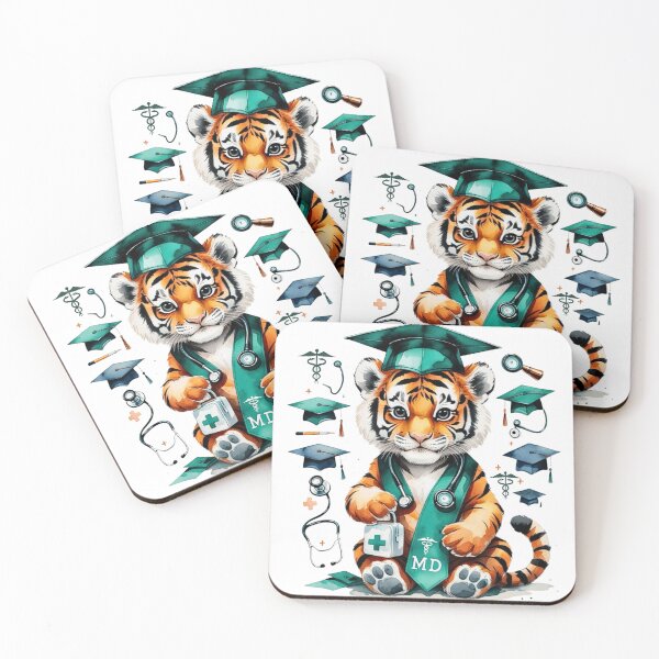 Item preview, Watercolor Tiger Medical School Doctor Graduate designed and sold by AQUILAKREO.