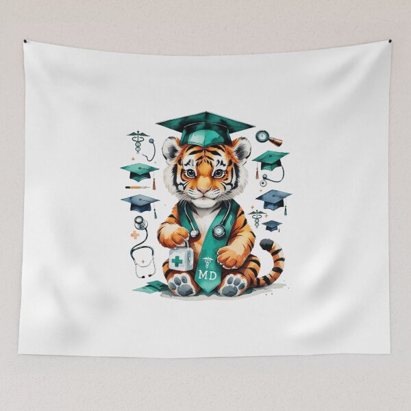 Item preview, Watercolor Tiger Medical School Doctor Graduate designed and sold by AQUILAKREO.