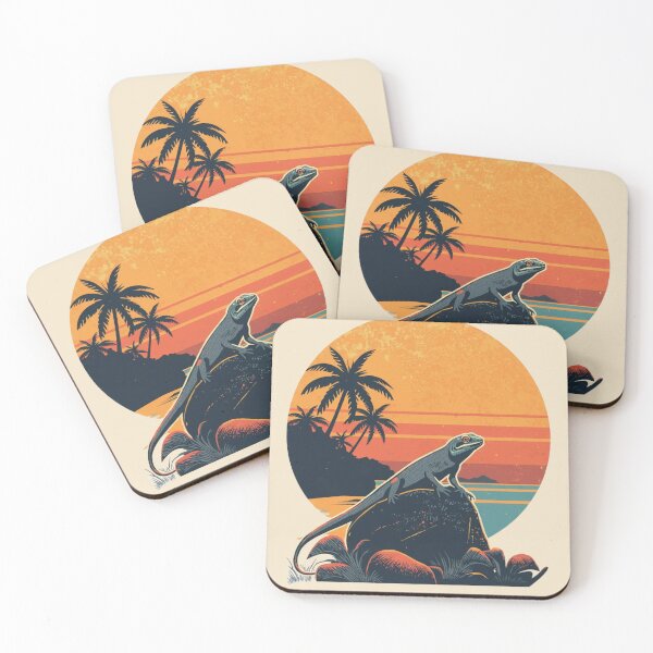 Item preview, Red Eyed Skink Tropical Beach Sunset Vintage Nature Art designed and sold by Willow & Ink.