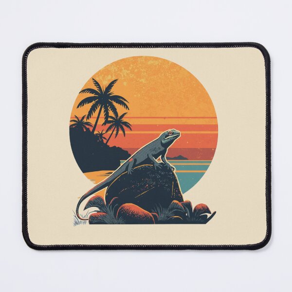 Item preview, Red Eyed Skink Tropical Beach Sunset Vintage Nature Art designed and sold by Willow & Ink.