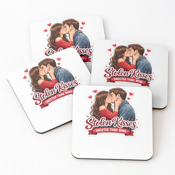 Item preview, Cute Romantic Couple Kissing Sticker – Stolen Kisses Sweeter Than Wine Love Sticker designed and sold by Trigart-art.
