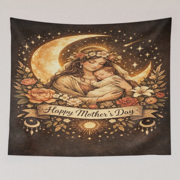 Item preview, Mother’s Day Gift for Mom Cute Mother and Baby Floral Moon Art designed and sold by SasmitaStudioCo.
