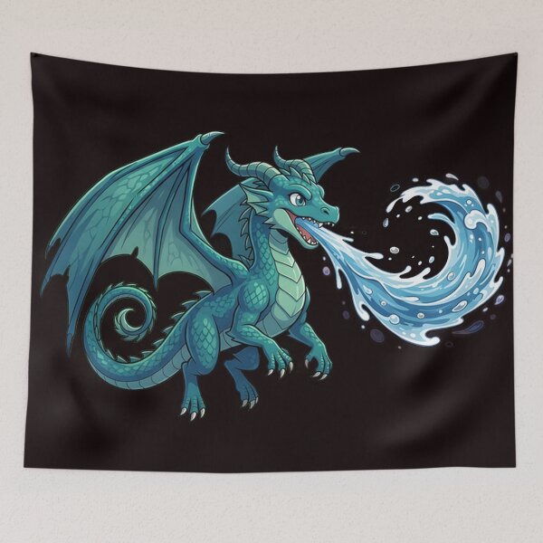 Item preview, Cute Water Dragon - Majestic Aqua Creature Cartoon designed and sold by WalterAdd.