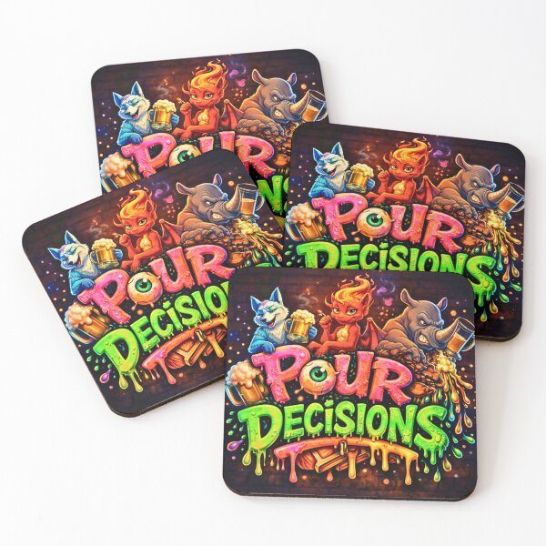 Item preview, Pour Decisions Character Logo — Neon Drip Official Art designed and sold by A Sinister Sly.