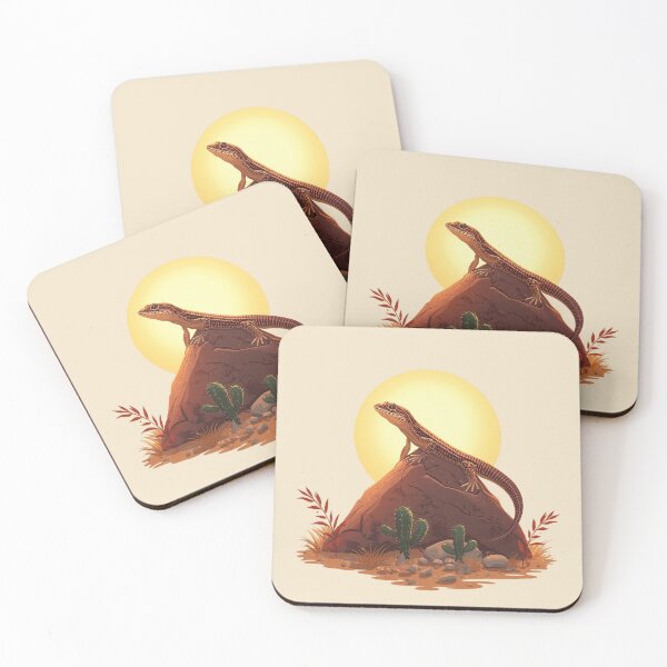 Item preview, Red Eyed Skink Desert Sunset Clean Nature Illustration designed and sold by Willow & Ink.