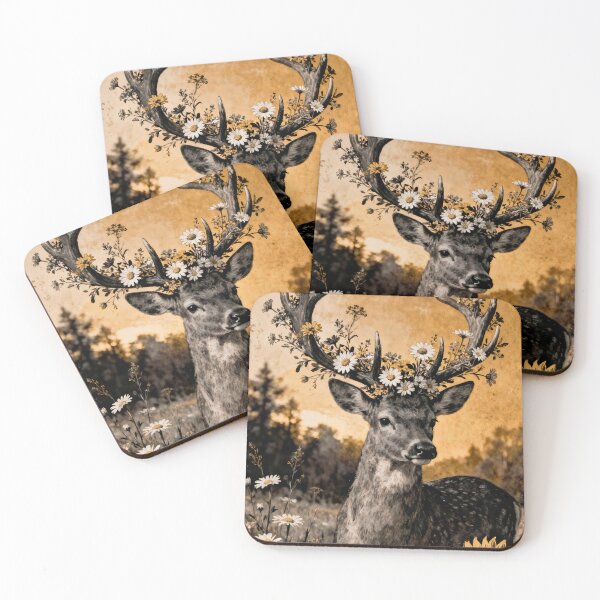 Item preview, Stag with floral antlers designed and sold by paulrommer.