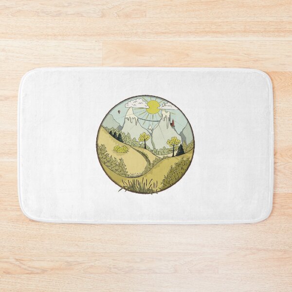 Item preview, Nature Landscape Mountains Sun Illustration designed and sold by AlinaSchaferArt.