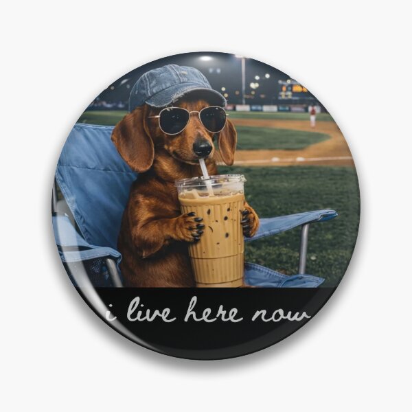 Item preview, Dachshund I live Here Now , Dog Drinking Iced Coffee  designed and sold by will freed18.