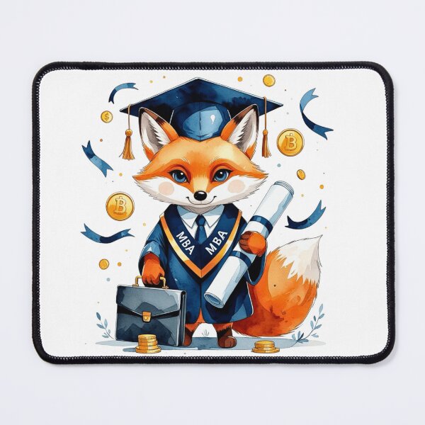 Item preview, Watercolor Fox MBA Business School Graduate designed and sold by AQUILAKREO.