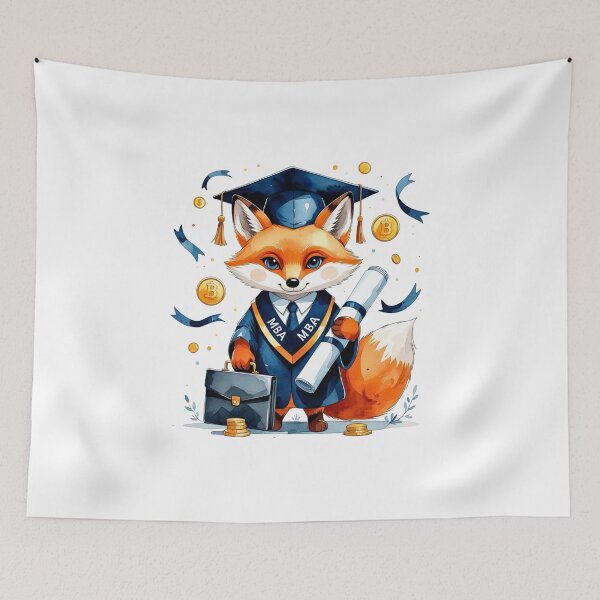 Item preview, Watercolor Fox MBA Business School Graduate designed and sold by AQUILAKREO.