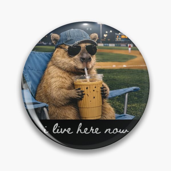 Item preview, Capybara I live Here Now, Capybara Drinking Iced Coffee designed and sold by will freed18.