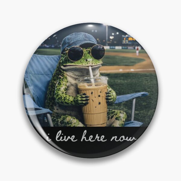 Item preview, Frog I live Here Now , Frog Drinking Iced Coffee designed and sold by will freed18.