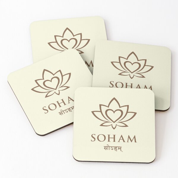 Item preview, Earthly Lotus Heart Soham – Brown Yoga Mantra Art designed and sold by YogaMEHappy.