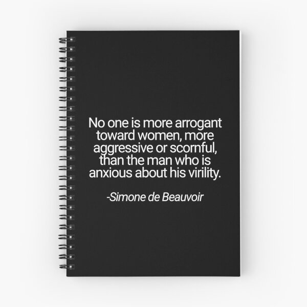 Item preview, Simone de Beauvoir Quote Feminist Men Virility Anti Ice Arrogance designed and sold by The Sticker Bureau.