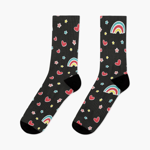 Item preview, Cute Pastel Rainbow and Heart Sticker Pattern Aesthetic designed and sold by Artsy Corner.