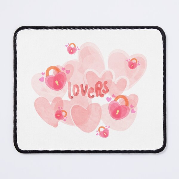 Item preview, Romantic Watercolor Art – Pink Heart Lock with Flowers designed and sold by NixsasaCute.