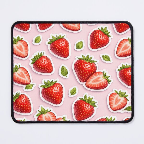 Item preview, Cute Strawberry Pattern Sticker – Aesthetic Red Berry Full & Half Fruit Sticker Design designed and sold by Trigart-art.