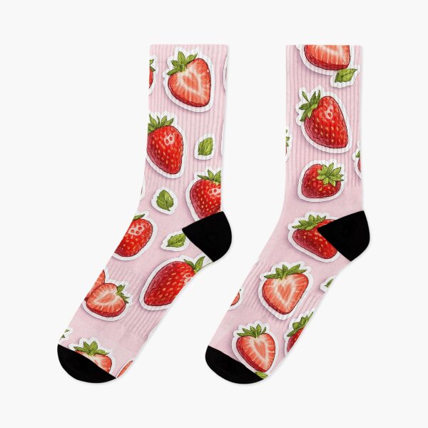 Item preview, Cute Strawberry Pattern Sticker – Aesthetic Red Berry Full & Half Fruit Sticker Design designed and sold by Trigart-art.