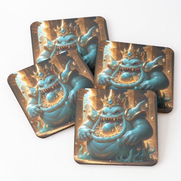 Item preview, Slime King - Greedy Blue Monster Treasure Art designed and sold by Lucid Dream Pixel.