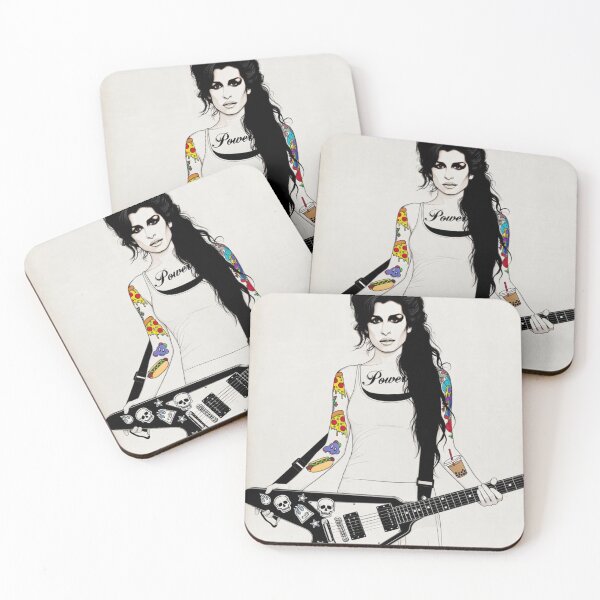 Item preview, “BACK‑TO‑BLACKOUT RIFF QUEEN — TATTOOED CHAOS IN FULL POWER MODE” designed and sold by Print Fiction.