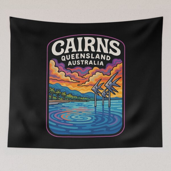 Item preview, Cairns Queensland Australia Colorful Trippy Travel designed and sold by TomFrontierArt.