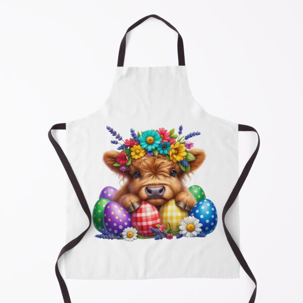 Item preview, Cute Little Highland Cow With Easter Egg Happy Easter designed and sold by Thread&Fable.