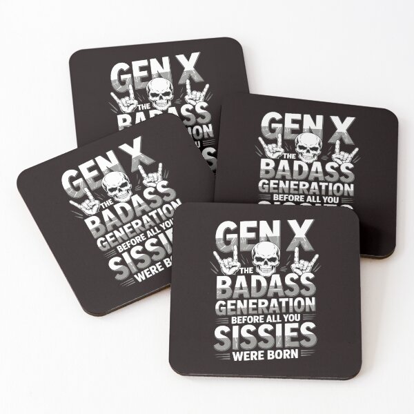 Item preview, X Generation Before All You Sissie Were Born – Skull Rock Hand Badass Design designed and sold by Redgiant87x.