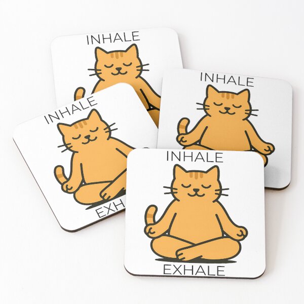 Item preview, Funny Yoga Cat Zen Meditation – Inhale Exhale Ginger Cat designed and sold by Phetuvov.